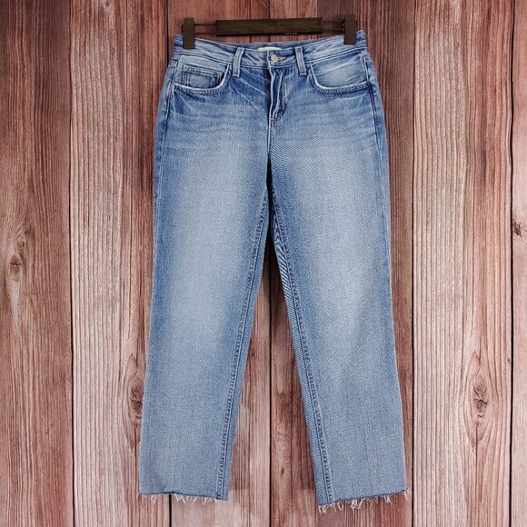*READ* Lagence Womens Size 24 Milana Low Rise Raw Hem Blue Denim Jeans - Picture 1 of 16